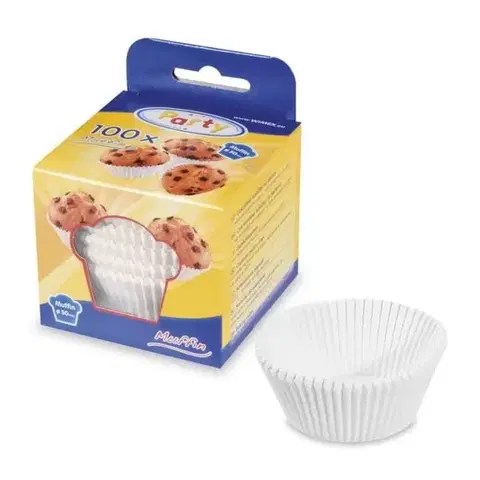 Dekorácie na tortu Kinekus Košík cukrársky na šuhajdy- muffiny biely 50x30mm 100ks KLC