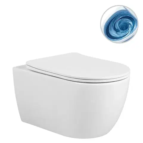 Záchody CERANO - WC závesné Felci, Vortex + Slim/UF sedátko - biela lesklá - 55,5x36 CER-680365