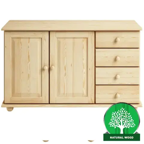 Komody do spálne Komoda Borovica KD59 125x76x42