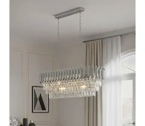 Svietidlá BRILAGI - Závesný luster ECLIPSE na reťazi 10xE14/10W/230V 78x28 cm strieborný BG72447