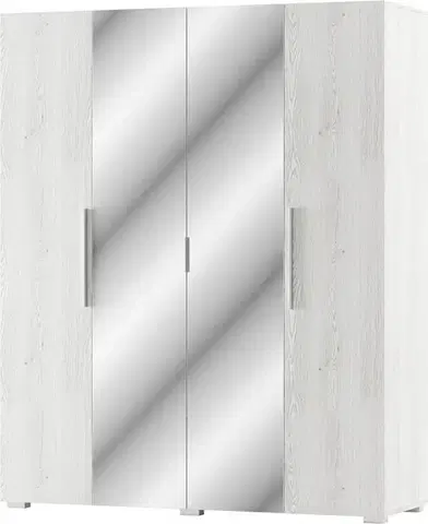 Šatníkové skrine ROMER šatníková skriňa 4D, biela/light artwood