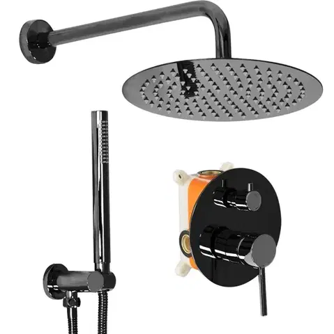 Sprchy a sprchové panely REA - Podomietková sprchová sada Lungo Black Metallic + BOX REA-P4420