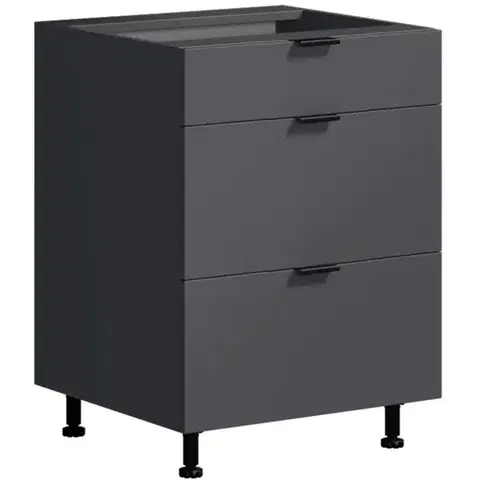 Kuchynské skrinky stojace Kuchynská Skrinka LOFT II D60 3SZ METALBOX grafit