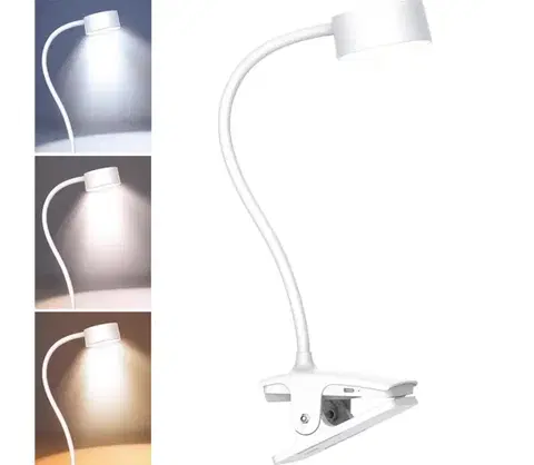 Lampy  WO3001-W- LED Stm. flexib. lampa s klipom LED/2W/5V 3000/4000/6500K biela WO3001-W