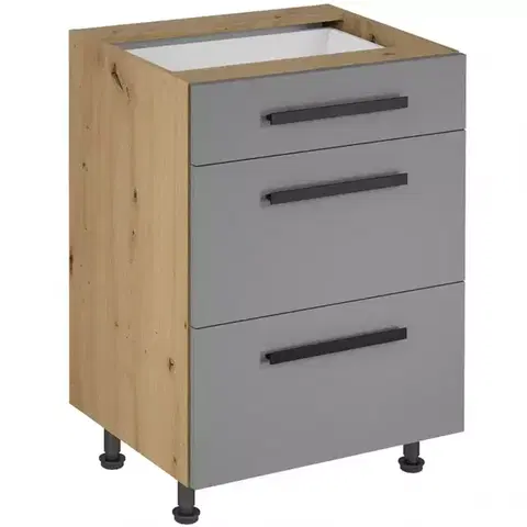 Kuchynské skrinky stojace Kuchynská skrinka Langen D60S3 úchyt  beige
