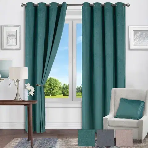 Závesy do spálne Záves na krúžkoch Velvet Luisa YX284/5 135x250 cm zelený