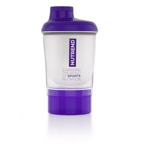 Shakery Shaker Nutrend so zásobníkom 300 ml fialová