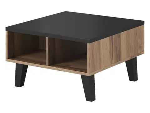 Konferenčné stolíky CAMA MEBLE Lotta 60 konferenčný stolík dub wotan / čierna