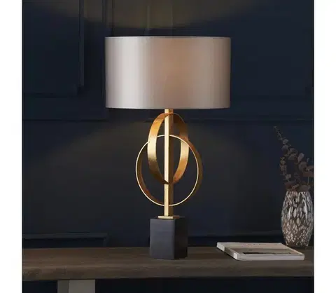 Lampy Endon 95213 - Stolná lampa 1xE27/10W/230V šedá/mosadz/čierna 95213