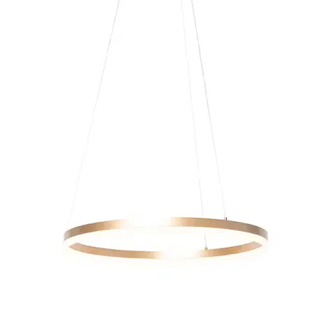 Závesné svietidlá Dizajnové závesné svietidlo zlaté 60 cm vrátane LED 3-stupňové stmievateľné - Anello
