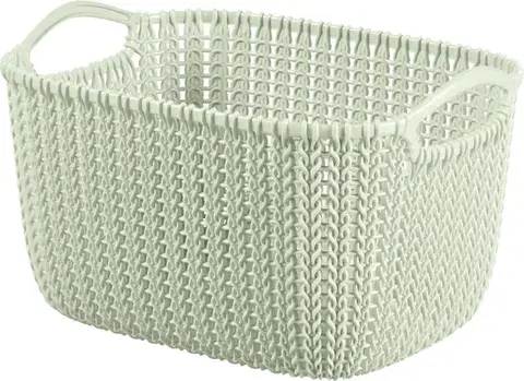 Koše na prádlo CURVER - Kôš na čisté prádlo biely 8L hranatý, umelá hmota, Knit