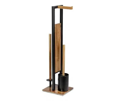 Svietidlá WENKO 25784100 - WC súprava RIVALTA 18x70 cm hnedá/čierna 25784100