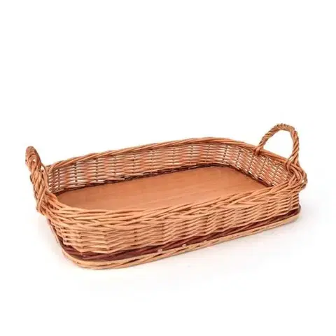 Podnosy a tácky Kinekus Podnos prútený s dvoma rúčkami 47x32x8/13,5 cm
