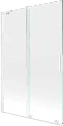 Sprchové dvere MEXEN/S - Velar Dvojkrídlová posuvná vaňová zástena 120 x 150, transparent, biela 896-120-000-01-20