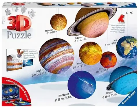 Limitovaná edícia Ravensburger 3D puzzle Planetárna sústava 522 Ravensburger