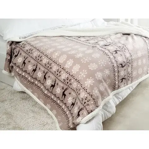 Bytové doplnky Deka BUFFALO 150x200 sivobiele vločky