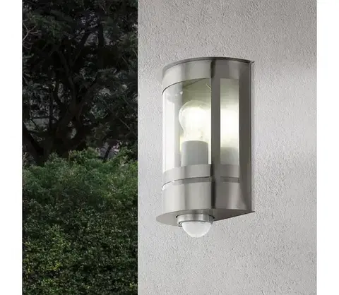 Svietidlá Eglo 79286 - Vonkajšie nástenné svietidlo so senzorom TRIBANO 1xE27/60W/230V IP44 79286