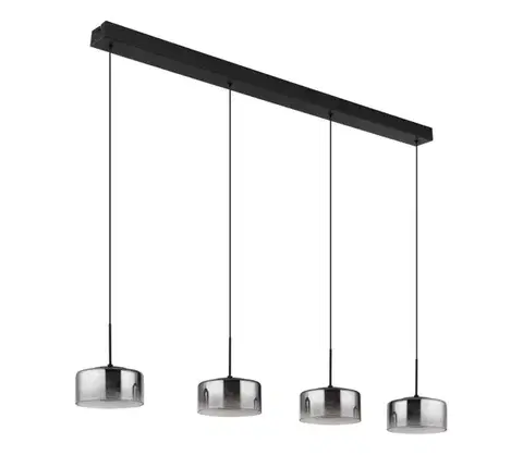 Svietidlá Globo 16024-4 - LED luster na lanku BELINDA LED/24W/230V čierna/dymová 16024-4