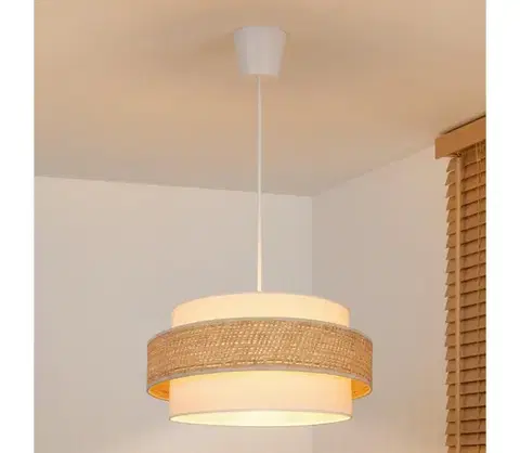 Svietidlá BRILAGI - Závesné svietidlo na lane SPACE 1xE27/60W/230V pr. 40 cm béžové/krémové 8590828052647