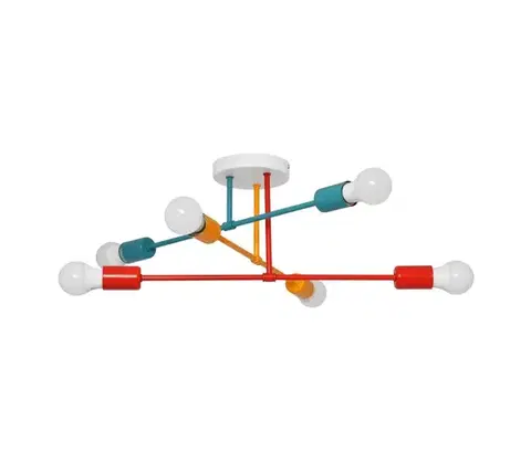 Svietidlá  Prisadený luster CAMBRIDGE 6xE27/20W/230V modrá/červená/oranžová W-2022/6 MIX II/H