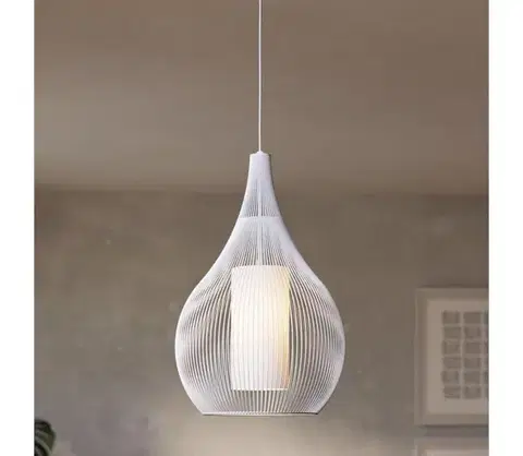 Svietidlá Eglo 900829 - Luster na lanku RAZONI 1xE27/40W/230V biela 900829