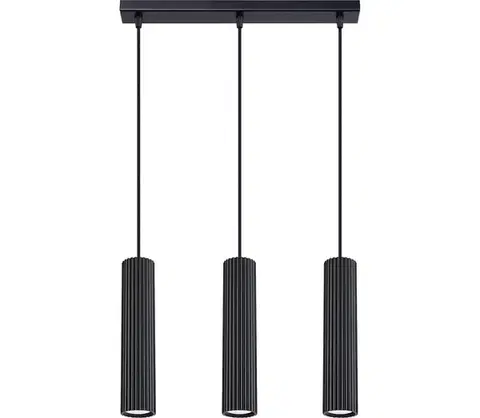 Svietidlá  SL.1575 - Luster na lanku KARBON 3xGU10/10W/230V čierna SL.1575