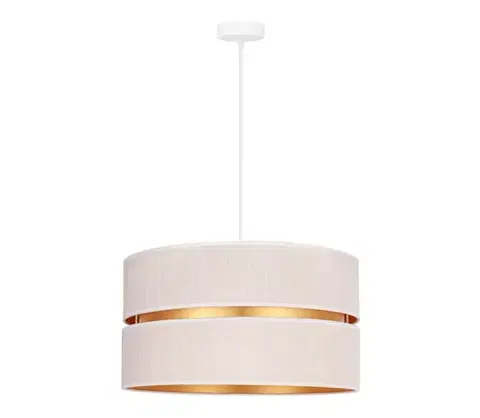 Svietidlá  - Luster na lanku DUO 1xE27/15W/230V pr. 40 cm krémová/zlatá 600316