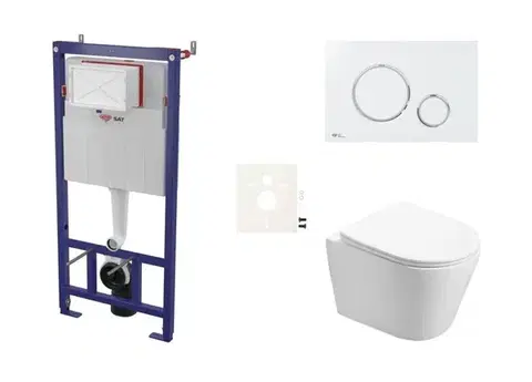 Záchody Cenově zvýhodněný závěsný WC set SAT do lehkých stěn / předstěnová montáž + WC SAT Infinitio SIKOSSIN70K SIKOSSIN70K