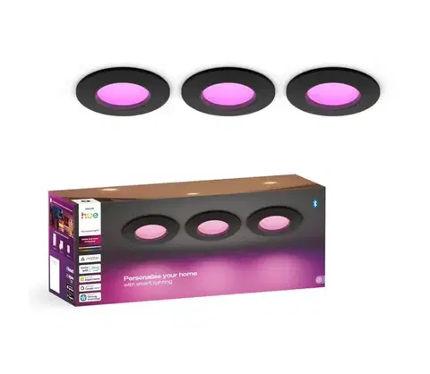 LED osvetlenie Philips - Sada 3× stmievateľných LED RGBW kúpeľňových podhľadových svietidiel Hue SLIM LED/8,3W/230V IP44 8721103109293