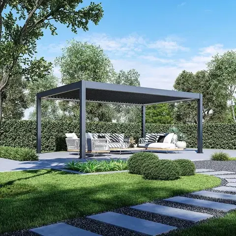 Bioklimatické pergoly Elektrická bioklimatická pergola PRESTIGE 6x4 m Rojaplast