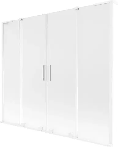 Sprchové dvere MEXEN/S - Velar L Duo dvojkrídlová posuvná vaňová zástena 170 x 150, dekor, biela 896-170-003-32-20