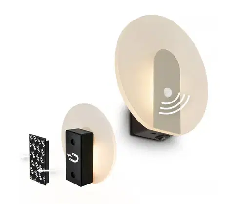 Svietidlá Briloner 3889012 - LED dobíjateľné nástenné svietidlo so senzorom TARO LED/2,5W/5V 1800 mAh matné 3889012