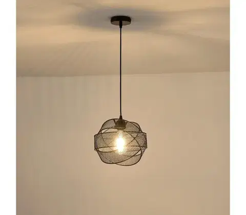 Svietidlá Eurolamp Luster na lanku 1xE27/40W/230V čierna 144-46013