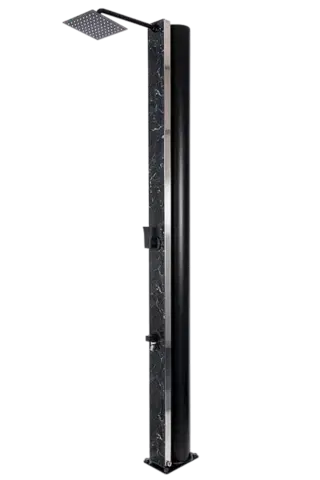 Solárne sprchy 40 L Hanscraft Solárna sprcha ATLAS s oplachom nôh (antracit / imitácia čierneho mramoru)