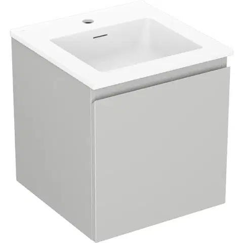 Kúpeľňový nábytok MEXEN/S - Orio kúpeľňová skrinka 45 cm s umývadlom Otis, 1 šuplík, šedá mat/biela mat 91A10-04547-1-BF62-W18M01