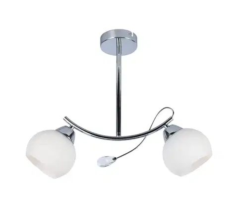 Svietidlá  Luster na tyči CONNOR 2xE27/15W/230V lesklý chróm/biela MLP0876