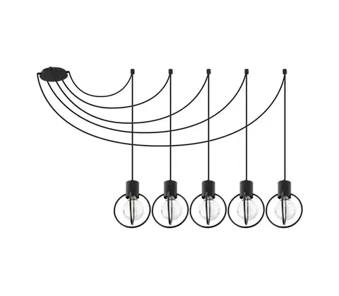 Svietidlá  Luster na lanku AURA 5xE27/60W/230V čierna 31086