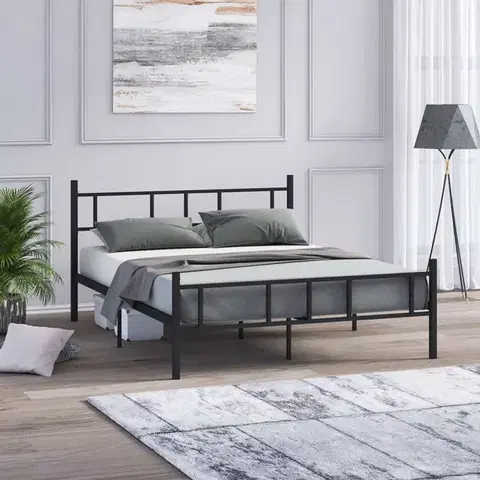 Postele Rám manželskej postele Akın - Black 140x200