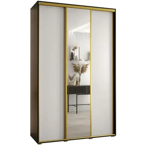 Šatníkové skrine Skriňa 45 Canaris 3 170 čierna/biela/gold
