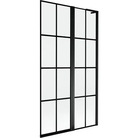 Sprchové dvere MEXEN/S - Mist L vaňová zástena 2-krídlová pravá 100 x 150, čierna kratka, čierna 8A9L-100-011-70-77-P