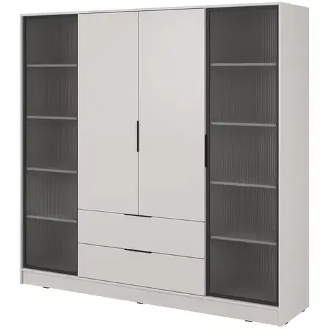 Šatníkové skrine Skriňa Kelly 4D RD cashmere s LED