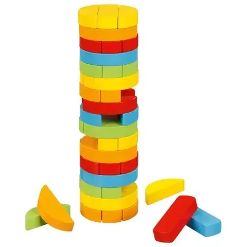 Drevené hračky Goki Farebná balančná veža Jenga