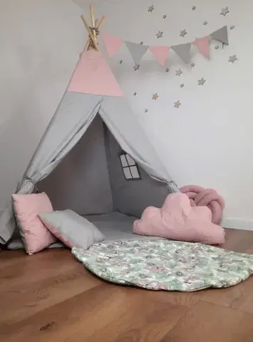Detská izba ArtTip Detský stan TIPOO Teepee | sivá/ružová