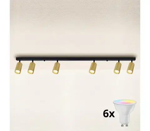 Svietidlá BRILAGI - stmievateľné LED bodové svietidlo SELE GOLDEN 6xGU10/6,5W/230V čierna/zlatá BG1009+AI2320