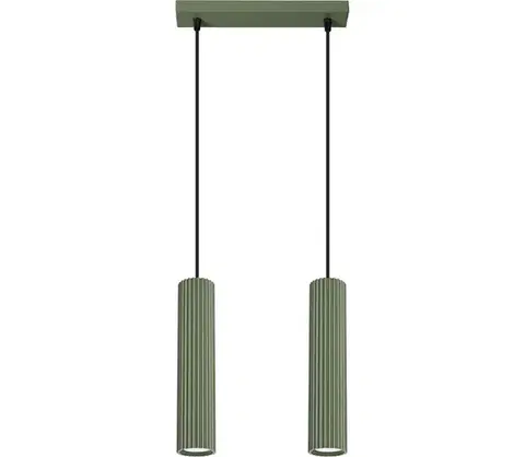 Svietidlá  SL.1612 - Luster na lanku KARBON 2xGU10/10W/230V zelená SL.1612