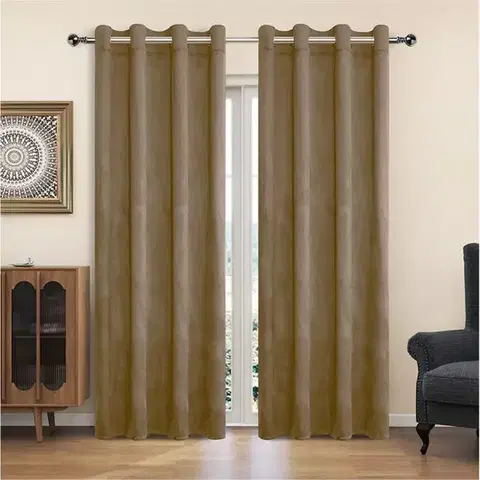 Metrážne závesy Závesový materiál YC11932/200G/006 béžová 150 cm Tovar na mieru