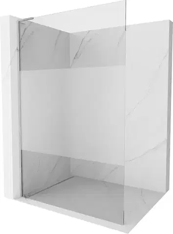 Sprchové dvere MEXEN/S - Kioto L Sprchová zástena WALK-IN 70 x 200, transparent/dekor, chróm 800-070-103-01-35
