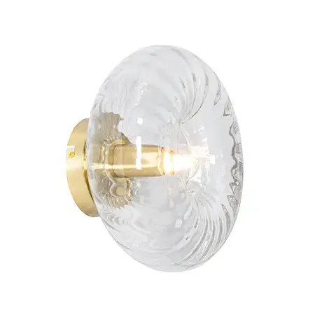 Nástenné osvetlenie Art Deco nástenná lampa zlatá so sklom - Ayesha