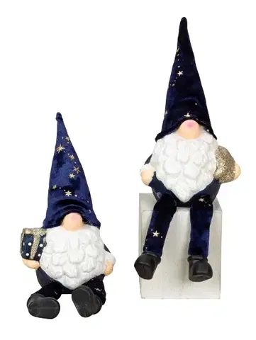 Vianočné dekorácie MAKRO - Santa škriatok modrý 25cm, rôzne druhy