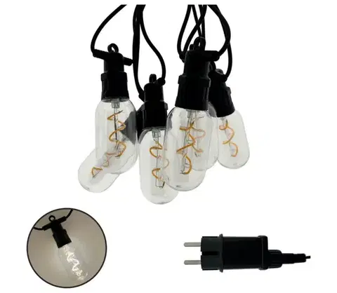 LED osvetlenie  LED vonkajšia dekoratívna reťaz 6xLED/0,6W/230V 4,5 m IP44 čierna 034 0001081